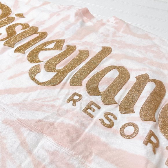 NEW Disney Spirit Jersey Disneyland Resort Tie-Dye Briar Rose Gold Glitter Sz M - Picture 8 of 10